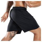 MIER Men's Quick-Dry Athletic/Soccer/Basketball Shorts Without Pockets No Liner Running Workout Training Active Shorts, Black, S MIER Men's Quick-Dry Athletic/Soccer/Basketball Shorts Without Pockets No Liner Running Workout Training Active Shorts, Black, S