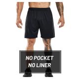 MIER Men's Quick-Dry Athletic/Soccer/Basketball Shorts Without Pockets No Liner Running Workout Training Active Shorts, Black, S MIER Men's Quick-Dry Athletic/Soccer/Basketball Shorts Without Pockets No Liner Running Workout Training Active Shorts, Black, S
