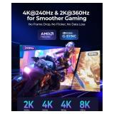 Silkland 16K Mini DisplayPort to DisplayPort 2.1 Cable, [16K@60Hz, 8K@120Hz, 4K@240Hz] 80Gbps Bi-Directional, HDR, G-Sync, Mini DP [Thunderbolt 2] for Gaming Laptop, MacBook, Monitor,6.6FT