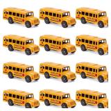 DUNRIOG 12 Pack Pull Back Bright Yellow School Bus Toys, 3.2 Die-cast Metal Friction Powered Toy Vehicles for Kids Boys Girls DUNRIOG 12 Pack Pull Back Bright Yellow School Bus Toys, 3.2 Die-cast Metal Friction Powered Toy Vehicles for Kids Boys Girls