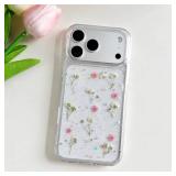 LSEEKA for iPhone 17 Pro Max Clear Case with Pressed Real Flowers Design,Glitter Cute Pink Floral Pattern Slim Soft TPU Protective Women Girl's Phone Cover for iPhone 17 Pro Max LSEEKA for iPhone 17 Pro Max Clear Case with Pressed Real Flowers Design,Glitter Cute Pink Floral Pattern Slim Soft TPU Protective Women Girl's Phone Cover for iPhone 17 Pro Max