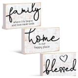Jetec 3 Pcs Family Home Blessed Rustic Wood Sign Mini Wood Decorative Farmhouse Woodworks Table Shelves Decorations Sign for Bedroom Kitchen Living Room Table Decor(Retro Color,4.25 x 2.76 x 0.59 in) Jetec 3 Pcs Family Home Blessed Rustic Wood Sign Mini Wood Decorative Farmhouse Woodworks Table Shelves Decorations Sign for Bedroom Kitchen Living Room Table Decor(Retro Color,4.25 x 2.76 x 0.59 in)