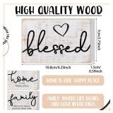 Jetec 3 Pcs Family Home Blessed Rustic Wood Sign Mini Wood Decorative Farmhouse Woodworks Table Shelves Decorations Sign for Bedroom Kitchen Living Room Table Decor(Retro Color,4.25 x 2.76 x 0.59 in) Jetec 3 Pcs Family Home Blessed Rustic Wood Sign Mini Wood Decorative Farmhouse Woodworks Table Shelves Decorations Sign for Bedroom Kitchen Living Room Table Decor(Retro Color,4.25 x 2.76 x 0.59 in)