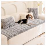 Tiwwie Couch Cover for Dogs Fuzzy Sofa Covers for Pet, Geometric Jacquard Coral Pet-Friendly Washable Non-Slip Sofas Slipcover Cushion Protector Pets Mat Dog Bed Mats Dim Gray 27.6 x 59.06 Tiwwie Couch Cover for Dogs Fuzzy Sofa Covers for Pet, Geometric Jacquard Coral Pet-Friendly Washable Non-Slip Sofas Slipcover Cushion Protector Pets Mat Dog Bed Mats Dim Gray 27.6 x 59.06