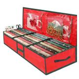 EMOMAS Christmas Gift Wrapping Paper Organizer Storage Bags,Plastic Container for Holiday Supplies & Accessories, Gift Bag Organizer, Under Bed Wrapping Paper Storage (Red) EMOMAS Christmas Gift Wrapping Paper Organizer Storage Bags,Plastic Container for Holiday Supplies & Accessories, Gift Bag Organizer, Under Bed Wrapping Paper Storage (Red)