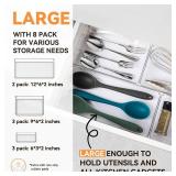 Criusia 8 Pack Drawer Organizer for Kitchen Gadgets, Large Clear Plastic Drawer Divider for Kitchen Accessories, Bathroom Organizers and Storage, Home Essentials for Makeup and Vanity Accessories Criusia 8 Pack Drawer Organizer for Kitchen Gadgets, Large Clear Plastic Drawer Divider for Kitchen Accessories, Bathroom Organizers and Storage, Home Essentials for Makeup and Vanity Accessories