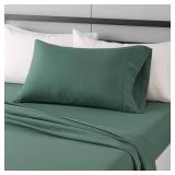 Amazon Basics Lightweight Super Soft Easy Care Wrinkle-Free Breathable Brushed Microfiber 3-Piece Bed Sheet Set with 14-Inch Deep Pockets, Twin XL, Emerald Green, Solid Amazon Basics Lightweight Super Soft Easy Care Wrinkle-Free Breathable Brushed Microfiber 3-Piece Bed Sheet Set with 14-Inch Deep Pockets, Twin XL, Emerald Green, Solid