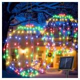 Flacchi Set of 2 Solar Hanging Ball Lights - 2 Sizes of Christmas Outdoor Garden Lanterns Waterproof Globe Fairy Lights with 8 Lighting Modes Timer Memory Function (Multicolor) Flacchi Set of 2 Solar Hanging Ball Lights - 2 Sizes of Christmas Outdoor Garden Lanterns Waterproof Globe Fairy Lights with 8 Lighting Modes Timer Memory Function (Multicolor)
