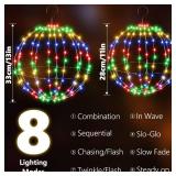 Flacchi Set of 2 Solar Hanging Ball Lights - 2 Sizes of Christmas Outdoor Garden Lanterns Waterproof Globe Fairy Lights with 8 Lighting Modes Timer Memory Function (Multicolor) Flacchi Set of 2 Solar Hanging Ball Lights - 2 Sizes of Christmas Outdoor Garden Lanterns Waterproof Globe Fairy Lights with 8 Lighting Modes Timer Memory Function (Multicolor)