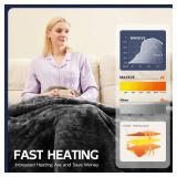 MAXEVE Electric Heated Throw Faux Rabbit Fur Blanket with 8 Heating Levels & 8 Hours Auto Off, Fast Heating Warm Cozy Sherpa Washable Blanket with Over-Heat Protection, ETL Certification, Grey MAXEVE Electric Heated Throw Faux Rabbit Fur Blanket with 8 Heating Levels & 8 Hours Auto Off, Fast Heating Warm Cozy Sherpa Washable Blanket with Over-Heat Protection, ETL Certification, Grey