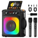 HWWR Karaoke Machine, Portable Bluetooth Speaker with 2 Wireless Microphones for Adults & Kids,Karaoke Speaker for Parties and Gatherings, PA System Supports TWS/USB/TF/REC/AUX and TV Connected NO AUX HWWR Karaoke Machine, Portable Bluetooth Speaker with 2 Wireless Microphones for Adults & Kids,Karaoke Speaker for Parties and Gatherings, PA System Supports TWS/USB/TF/REC/AUX and TV Connected NO AUX