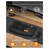 Wireless Keyboard and Mouse Combo, 2.4G Wave Keys Ergonomic Keyboard with Palm Rest and 3 DPI Silent Mouse, Compact Size for Natural Typing, Spill-Resistant, for Windows/PC/Laptop/Mac(Black) Wireless Keyboard and Mouse Combo, 2.4G Wave Keys Ergonomic Keyboard with Palm Rest and 3 DPI Silent Mouse, Compact Size for Natural Typing, Spill-Resistant, for Windows/PC/Laptop/Mac(Black)