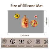 32''x24''(80cmx60cm) Silicone Mat for Kitchen Counter, Non-Slip Heat Resistant Countertop Protector, Waterproof Durable Kitchen Mat for Countertops, Islands (Black) 32''x24''(80cmx60cm) Silicone Mat for Kitchen Counter, Non-Slip Heat Resistant Countertop Protector, Waterproof Durable Kitchen Mat for Countertops, Islands (Black)