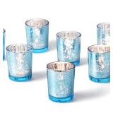Homemory 12 Pcs Blue Votive Candle Holders, Mercury Glass Candle Holder, Tealight Candle Holders for Table Centerpieces, Baby Shower, Party, Anniversary, Wedding, Home Decor, Halloween, Christmas Homemory 12 Pcs Blue Votive Candle Holders, Mercury Glass Candle Holder, Tealight Candle Holders for Table Centerpieces, Baby Shower, Party, Anniversary, Wedding, Home Decor, Halloween, Christmas