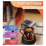 Kepwam Mug Warmer - 25W Coffee Warmer for Desk Auto Shut Off, 3-Level Temp with Indicator Lights, Smart Candle Warmer Plate, Cup Warmer Heated Coaster for Coffee, Milk, Tea, Safely Use for Office/Home Kepwam Mug Warmer - 25W Coffee Warmer for Desk Auto Shut Off, 3-Level Temp with Indicator Lights, Smart Candle Warmer Plate, Cup Warmer Heated Coaster for Coffee, Milk, Tea, Safely Use for Office/Home