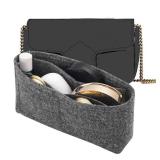 LOUKAYCCI Felt Insert Purse Organizer Fit GG Marmont Matelasse Shoulder Bag, Organizer Handbag Tote Liner Pouch for Women Small Shoulder Bag (Grey, Small) LOUKAYCCI Felt Insert Purse Organizer Fit GG Marmont Matelasse Shoulder Bag, Organizer Handbag Tote Liner Pouch for Women Small Shoulder Bag (Grey, Small)