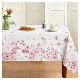 Horaldaily Spring Tablecloth 60x84 Inch Rectangular, Pink Cherry Blossoms Washable Seasonal Table Cover for Party Picnic Dinner Decor Horaldaily Spring Tablecloth 60x84 Inch Rectangular, Pink Cherry Blossoms Washable Seasonal Table Cover for Party Picnic Dinner Decor