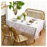 Horaldaily Spring Tablecloth 60x84 Inch Rectangular, Pink Cherry Blossoms Washable Seasonal Table Cover for Party Picnic Dinner Decor Horaldaily Spring Tablecloth 60x84 Inch Rectangular, Pink Cherry Blossoms Washable Seasonal Table Cover for Party Picnic Dinner Decor