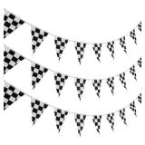 Pangda 10 Meters Checkered Pennant Banner Racing Flag Party Flag Banner Accessory for Race Theme Birthday Party Decoration Pangda 10 Meters Checkered Pennant Banner Racing Flag Party Flag Banner Accessory for Race Theme Birthday Party Decoration