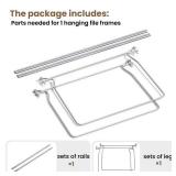 SUNEE Hanging File Folder Frame, Letter Size Files Holder Bars 17.5 Inches, Set of 1 SUNEE Hanging File Folder Frame, Letter Size Files Holder Bars 17.5 Inches, Set of 1