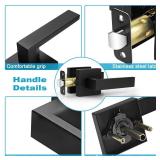 Estmoon 2 Pack Passage Door Levers, Matte Black Door Knobs Interior Square Door Handles, Heavy Duty Non-Locking Leversets Hall Closet Handles, Reversible for Right & Left Sided Doors Estmoon 2 Pack Passage Door Levers, Matte Black Door Knobs Interior Square Door Handles, Heavy Duty Non-Locking Leversets Hall Closet Handles, Reversible for Right & Left Sided Doors