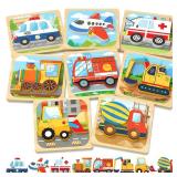 Benresive Wooden Toddler Puzzles, Montessori Toys for 1 2 3 Year Old Boys, Toys for 1 2 3 Year Old Boy Birthday Gifts, 8 Pack Vehicle Toddler Learning Educational Puzzles Benresive Wooden Toddler Puzzles, Montessori Toys for 1 2 3 Year Old Boys, Toys for 1 2 3 Year Old Boy Birthday Gifts, 8 Pack Vehicle Toddler Learning Educational Puzzles