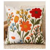 Kokaaee Embroidered Throw Pillow Cover 18x18 Inch - Spring Summer Boho Decorative Pillow Cover with Zipper for Living Room Couch Sofa Bed Aesthetic Design Flower Cluster Cushion Pillowcase Kokaaee Embroidered Throw Pillow Cover 18x18 Inch - Spring Summer Boho Decorative Pillow Cover with Zipper for Living Room Couch Sofa Bed Aesthetic Design Flower Cluster Cushion Pillowcase