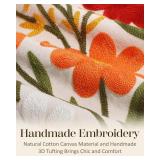 Kokaaee Embroidered Throw Pillow Cover 18x18 Inch - Spring Summer Boho Decorative Pillow Cover with Zipper for Living Room Couch Sofa Bed Aesthetic Design Flower Cluster Cushion Pillowcase Kokaaee Embroidered Throw Pillow Cover 18x18 Inch - Spring Summer Boho Decorative Pillow Cover with Zipper for Living Room Couch Sofa Bed Aesthetic Design Flower Cluster Cushion Pillowcase