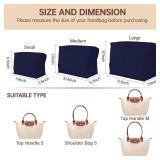 OPPOSHE Purse Organizer Insert for Longchamp Le Pliage, Premium Felt Long Champ Bag Handbag Women, Tote Organizer Insert with 9 Compartments (Medium, Navy) OPPOSHE Purse Organizer Insert for Longchamp Le Pliage, Premium Felt Long Champ Bag Handbag Women, Tote Organizer Insert with 9 Compartments (Medium, Navy)