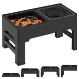 ikuso 2-in-1 Elevated Slow Feeder Dog Bowls, 4 Height Adjustable Raised Dog Bowls Stand with No Spill Water Bowl, Non-Skid Pet Food Feeding Set for Small, Medium, Large Dogs Cats ikuso 2-in-1 Elevated Slow Feeder Dog Bowls, 4 Height Adjustable Raised Dog Bowls Stand with No Spill Water Bowl, Non-Skid Pet Food Feeding Set for Small, Medium, Large Dogs Cats