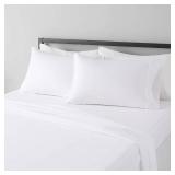 Amazon Basics Lightweight Super Soft Breathable Wrinkle-Resistant Microfiber 4-Piece Bed Sheet Set with 14-Inch Deep Pockets, Queen, Bright White, Solid Amazon Basics Lightweight Super Soft Breathable Wrinkle-Resistant Microfiber 4-Piece Bed Sheet Set with 14-Inch Deep Pockets, Queen, Bright White, Solid