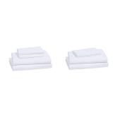 Amazon Basics Lightweight Super Soft Breathable Wrinkle-Resistant Microfiber 4-Piece Bed Sheet Set with 14-Inch Deep Pockets, Queen, Bright White, Solid Amazon Basics Lightweight Super Soft Breathable Wrinkle-Resistant Microfiber 4-Piece Bed Sheet Set with 14-Inch Deep Pockets, Queen, Bright White, Solid
