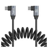 SMALLRIG USB C to USB C Coiled Data Cable (Angled to Angled), 90 Degree Type C Cable 20Gbps High Speed Data Transfer, Support PD 100W Fast Charging, for iPhone, Laptops and Cameras etc. - 4793 SMALLRIG USB C to USB C Coiled Data Cable (Angled to Angled), 90 Degree Type C Cable 20Gbps High Speed Data Transfer, Support PD 100W Fast Charging, for iPhone, Laptops and Cameras etc. - 4793