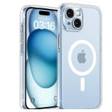 TOCOL Magnetic for iPhone 15 Plus Case Clear, Non-Yellowing, Full Camera Protection, Compatible with Magsafe, Military Grade Protection, Bumper for iPhone 15 Plus 6.7 Inch (Clear) TOCOL Magnetic for iPhone 15 Plus Case Clear, Non-Yellowing, Full Camera Protection, Compatible with Magsafe, Military Grade Protection, Bumper for iPhone 15 Plus 6.7 Inch (Clear)