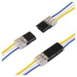 Brightfour Pluggable Low Voltage Wire Connectors, No Stripping 3 Wire Connectors, 3 Pins 2 Way Plug-in LED Wire Connectors for AWG 20-22 Brightfour Pluggable Low Voltage Wire Connectors, No Stripping 3 Wire Connectors, 3 Pins 2 Way Plug-in LED Wire Connectors for AWG 20-22