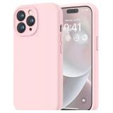 LOVE 3000 Designed for iPhone 14 Pro Max Case, Premium Silicone with [Soft Anti-Scratch Microfiber Lining] Shockproof Protective Phone Case for Men Women Girls 6.7, Chalk Pink