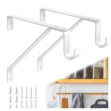 Pisman Adjustable Closet Rod Bracket Heavy Duty,Shelf Bracket with Rod Holder- White Closet Rod Support & Closet Shelf and Rod Bracket for Storage, 10 Inch 2pcs Pisman Adjustable Closet Rod Bracket Heavy Duty,Shelf Bracket with Rod Holder- White Closet Rod Support & Closet Shelf and Rod Bracket for Storage, 10 Inch 2pcs
