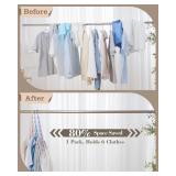 Space Saving Hangers for 96 Clothes, Reinforced Collapsible Hangers with 360° Swivel Hook, Hanger Hooks Space Saver for Closet Organizers and Storage, Dorm Room Essentials, Fully Assembled, Black Space Saving Hangers for 96 Clothes, Reinforced Collapsible Hangers with 360° Swivel Hook, Hanger Hooks Space Saver for Closet Organizers and Storage, Dorm Room Essentials, Fully Assembled, Black