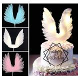 BlueSunshine Angel Wing Cake Topper Decoration With Light For Anniversary Birthday Party Wedding Shower Birthday Party Favors (White) BlueSunshine Angel Wing Cake Topper Decoration With Light For Anniversary Birthday Party Wedding Shower Birthday Party Favors (White)