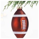Christmas Football Glass Blown Ornament, 2025 Hand-Painted Small Mini Sports Ball Decoration for Boys and Girls, Xmas Tree Holiday Decor Kids Themed Party Gifts Christmas Football Glass Blown Ornament, 2025 Hand-Painted Small Mini Sports Ball Decoration for Boys and Girls, Xmas Tree Holiday Decor Kids Themed Party Gifts