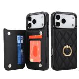 IKOLYS for iPhone 17 Pro 6.3 Wallet Case with Card Holder, Ring Kickstand Card Slots Leather Case with Double Magnetic Clasp Phone Cover 6.3 Inch 2025, Black IKOLYS for iPhone 17 Pro 6.3 Wallet Case with Card Holder, Ring Kickstand Card Slots Leather Case with Double Magnetic Clasp Phone Cover 6.3 Inch 2025, Black