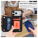 IKOLYS for iPhone 17 Pro 6.3 Wallet Case with Card Holder, Ring Kickstand Card Slots Leather Case with Double Magnetic Clasp Phone Cover 6.3 Inch 2025, Black IKOLYS for iPhone 17 Pro 6.3 Wallet Case with Card Holder, Ring Kickstand Card Slots Leather Case with Double Magnetic Clasp Phone Cover 6.3 Inch 2025, Black