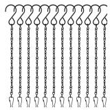 FEPITO 12 Pack Black Hanging Chains, 10 Inch Hanging Basket Chains, Garden Plant Hangers Metal Chains with Hooks Clips for Bird Feeders, Wind Chimes, Lanterns, Planters, Decorative Ornaments FEPITO 12 Pack Black Hanging Chains, 10 Inch Hanging Basket Chains, Garden Plant Hangers Metal Chains with Hooks Clips for Bird Feeders, Wind Chimes, Lanterns, Planters, Decorative Ornaments