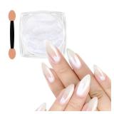 Allstarry White Pearl Chrome Nail Powder, Iridescent Aurora Powder Metallic Mirror Effect Glitter Powder Pearlescent Ice Transparent Mermaid Pigment Pearl Glitter Dust Kit for Nail Art Decoration Allstarry White Pearl Chrome Nail Powder, Iridescent Aurora Powder Metallic Mirror Effect Glitter Powder Pearlescent Ice Transparent Mermaid Pigment Pearl Glitter Dust Kit for Nail Art Decoration