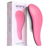 Crave Naturals Glide Thru Hair Brush - Detangler Brush for Curly, Straight, Wet or Dry Hair - Gentle Detangling Brushes for Adults, Kids, Toddlers - Hair Accessories for Women, 7.5x3 - Pink Crave Naturals Glide Thru Hair Brush - Detangler Brush for Curly, Straight, Wet or Dry Hair - Gentle Detangling Brushes for Adults, Kids, Toddlers - Hair Accessories for Women, 7.5x3 - Pink
