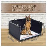 Dog Litter Box Indoor for Medium Dogs,Pee Pad Holder with High Walls(34.64*28.34*17.72),No-Spill Pee Pad Holder with Foldable Pet Toilet,Easy Clean Puppy Litter Box for Dogs (Large) Dog Litter Box Indoor for Medium Dogs,Pee Pad Holder with High Walls(34.64*28.34*17.72),No-Spill Pee Pad Holder with Foldable Pet Toilet,Easy Clean Puppy Litter Box for Dogs (Large)