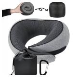 SZXYX Neck Travel Pillows for Airplanes, 100% Pure Memory Foam Neck Pillow for Airplanes, Comfortable Breathable Cover, 360° Support Stowable Pillows for Sleeping, Car, Airport Travel Essentials L SZXYX Neck Travel Pillows for Airplanes, 100% Pure Memory Foam Neck Pillow for Airplanes, Comfortable Breathable Cover, 360° Support Stowable Pillows for Sleeping, Car, Airport Travel Essentials L