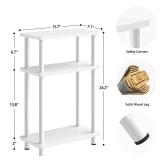 Apicizon Small Narrow Side Table, 3-Tier Skinny End Table with Storage Shelf, Slim Nightstand Bedside Table for Small Spaces, Living Room, Bderoom, White Apicizon Small Narrow Side Table, 3-Tier Skinny End Table with Storage Shelf, Slim Nightstand Bedside Table for Small Spaces, Living Room, Bderoom, White