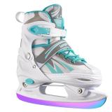 Adjustable Ice Skates for Kids Girls Boys, 4 Size Adjustable Beginner Ice Hockey Skates for Youths Teen, Warm Ice Skating Shoes with Electroplated color-changing blades for Outdoor and Rink, Blue Adjustable Ice Skates for Kids Girls Boys, 4 Size Adjustable Beginner Ice Hockey Skates for Youths Teen, Warm Ice Skating Shoes with Electroplated color-changing blades for Outdoor and Rink, Blue