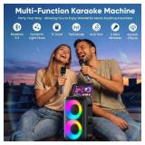 Karaoke Machine for Adults Kids, Portable Bluetooth Speaker with 2 Wireless Microphones, TWS Mode & LED Light, 10H Battery PA System Stage Monitors,Perfect for Home Party Outdoor Birthday Gifts(Black) Karaoke Machine for Adults Kids, Portable Bluetooth Speaker with 2 Wireless Microphones, TWS Mode & LED Light, 10H Battery PA System Stage Monitors,Perfect for Home Party Outdoor Birthday Gifts(Black)
